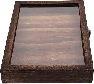 Xmas Butterfly Specimen Display Box Wooden Clamshell Type | Coffee Acrylic Lid, Metal and Wood Build, Protection for Specimens, Chic Home Decor