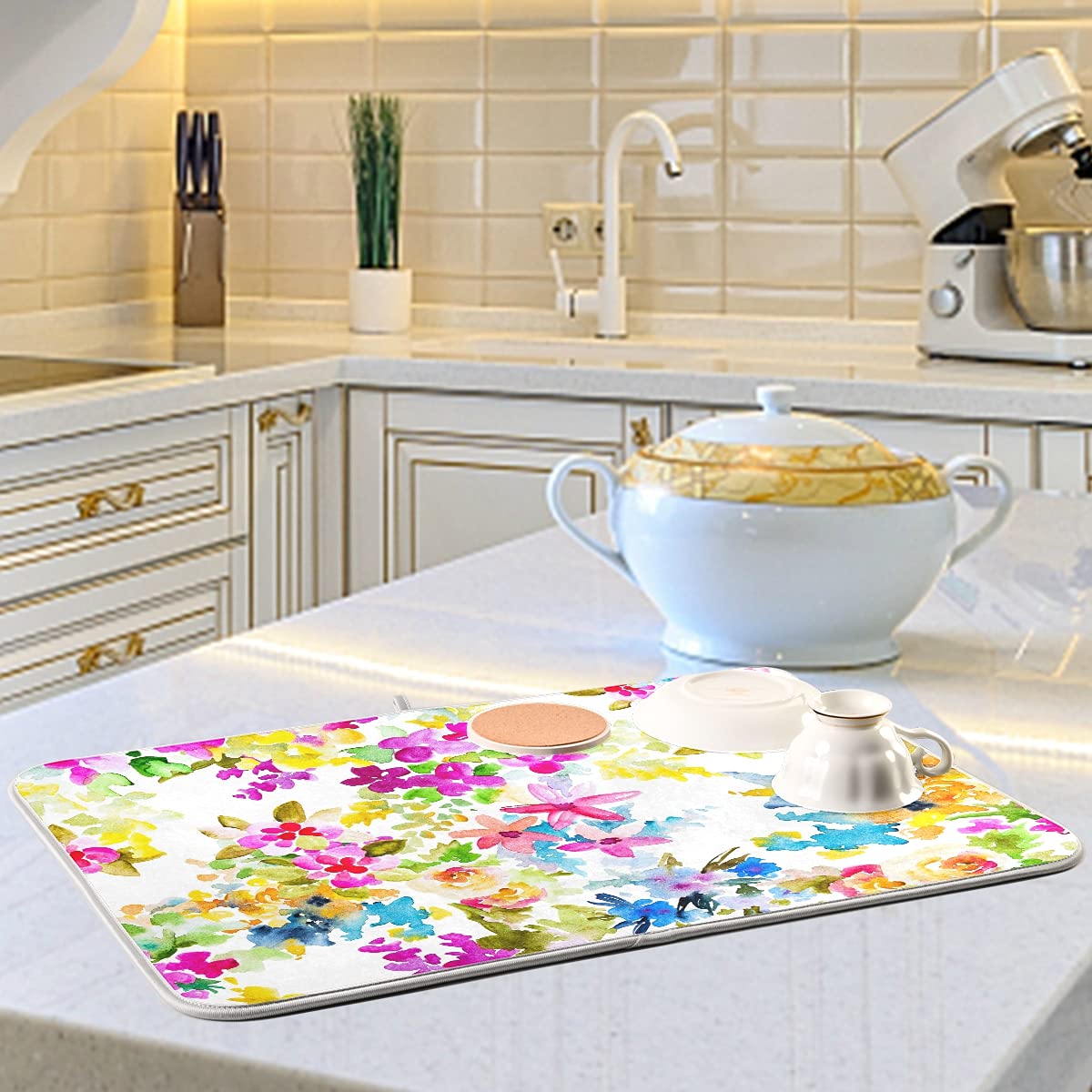 Tapis De Séchage à Vaisselle Pour Comptoir De Cuisine, Tapis De Séchage