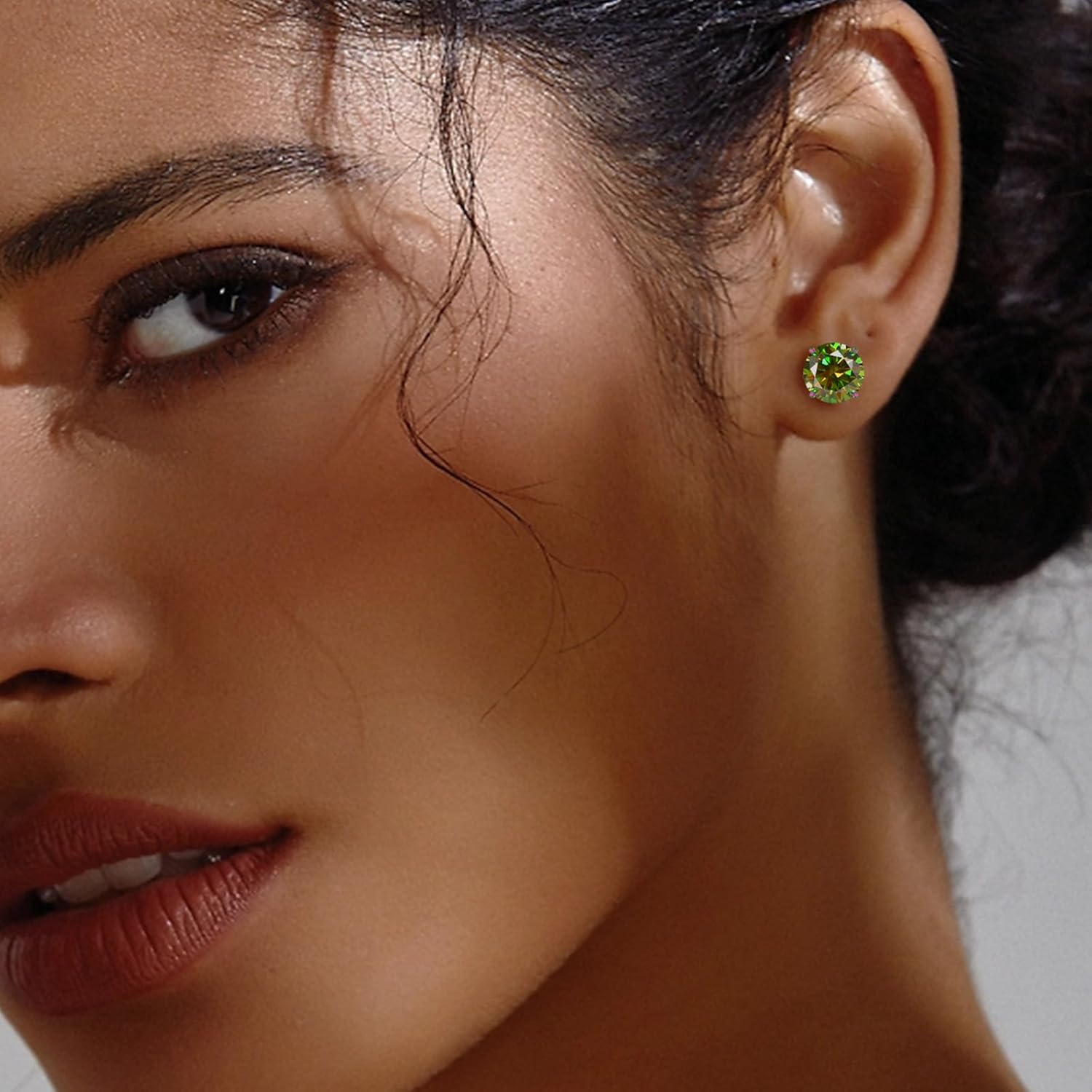 Moissanite Stud Earrings for Men & Women,0.2CT-1.6CT D Color,GRA Certified,Pure Titanium Hypoallergenic Round Moissanite Wedding Earrings Dainty Cartilage Helix Piercing Jewelry - Image 2