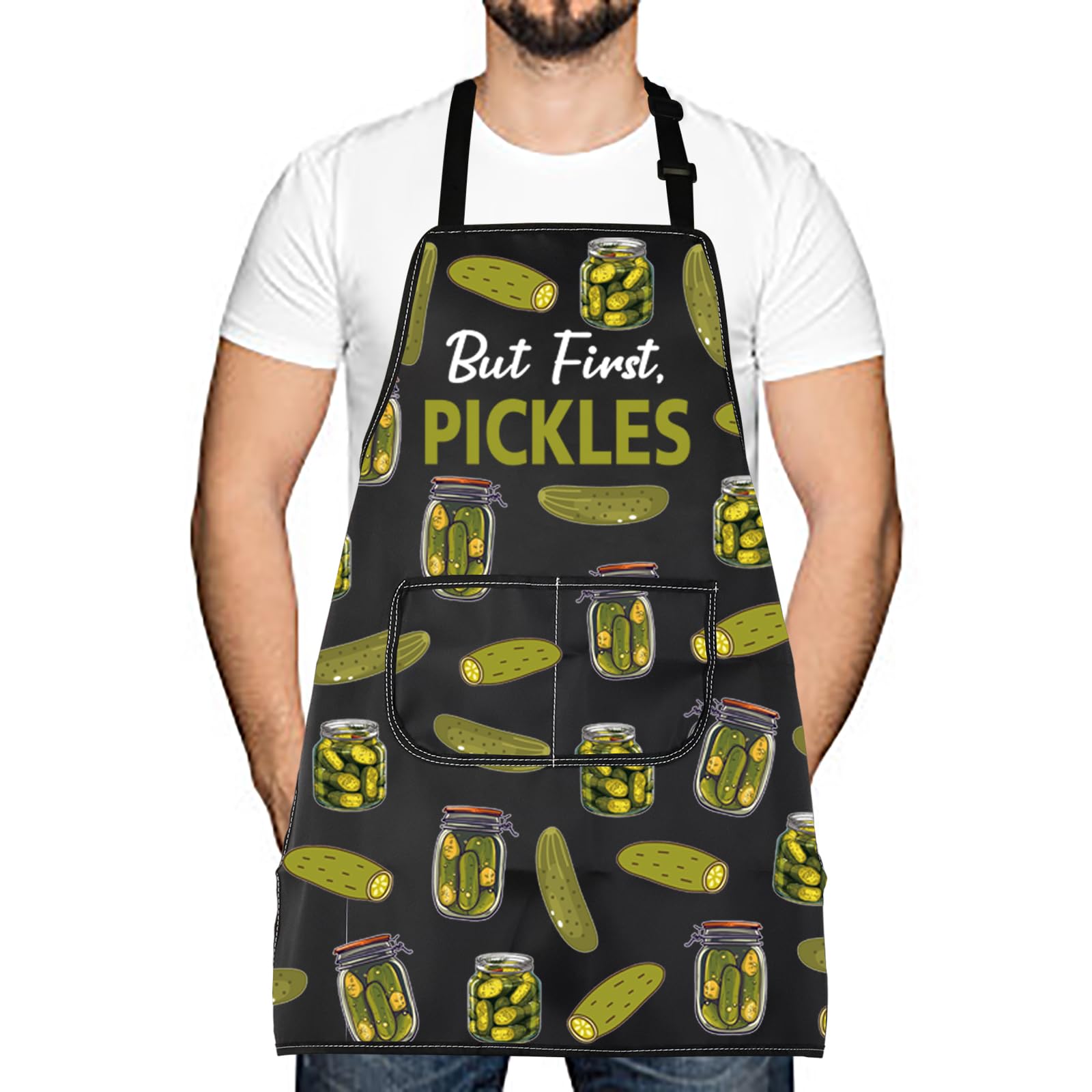 Tablier imperméable de cuisine But First Pickles pour bocaux et conserves - 8