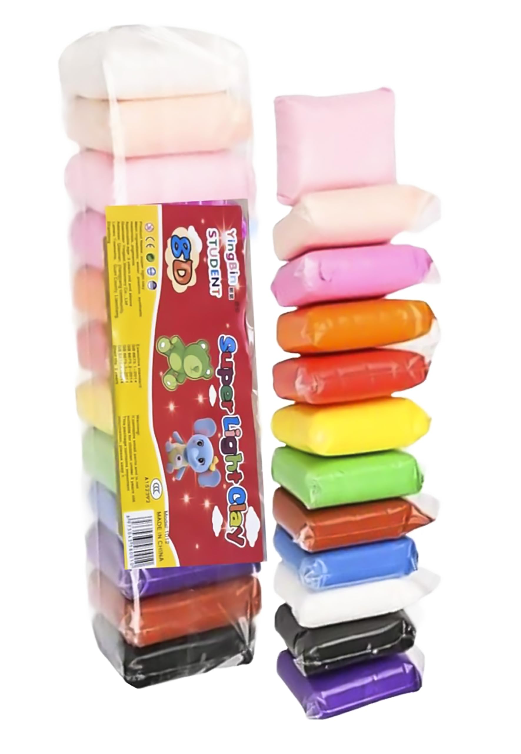 FETE PROPZ Air Dry Clay, 12 Pcs Multi Colors Clay with 3 Tools, Non- Toxic Self Drying Soft Clay for Kids and Adults, Gift for Kids (Pack of 1)12 pcs