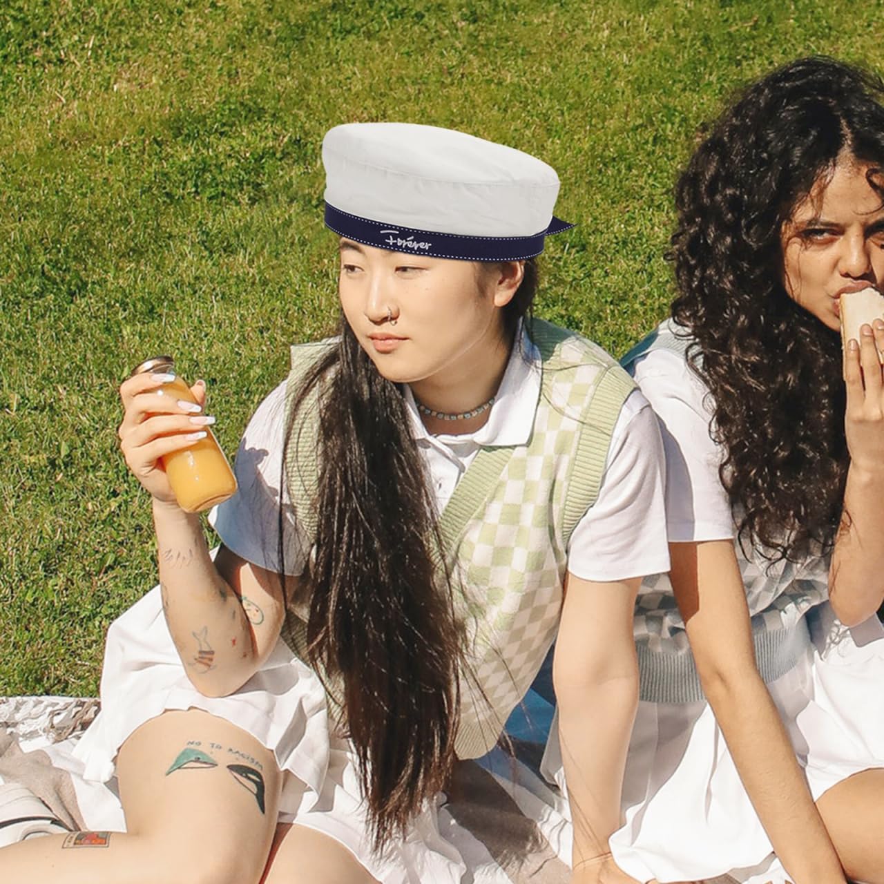 Holibanna Beret Sailor Hat Women Captain Hat Yacht Sailor Costume Uniform Cosplay Nautical Party Caps for Girls Teens Adults