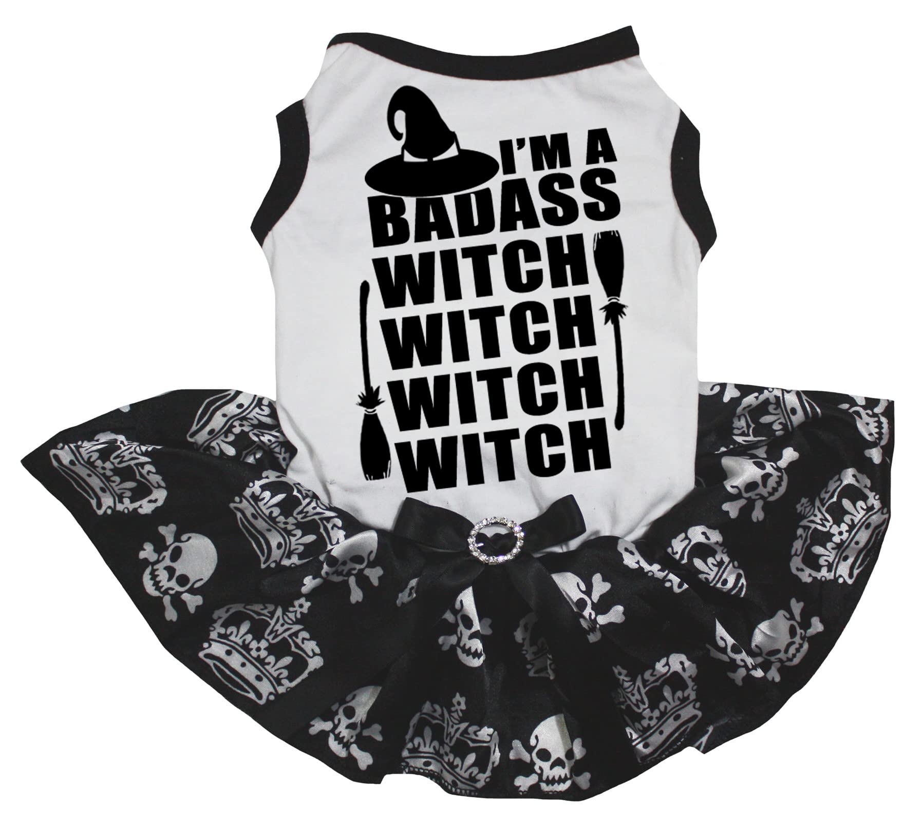 Robe pour chien idéale pour Halloween avec le motif Badass Witch en taille M
