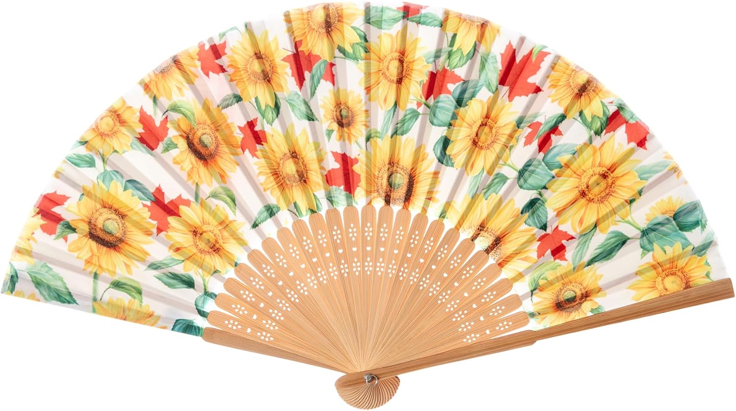Hand Fan Bamboo Leopard Printed Folding Fan Cotton For Party Wedding Gift with Fan Cover