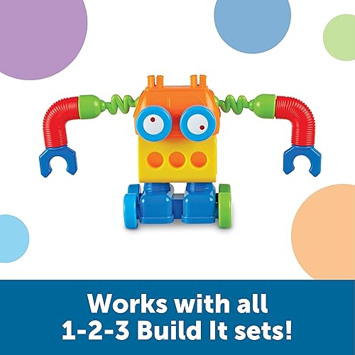 Miniatura 5 de Learning Resources 1-2-3 Build It! Robot Factory, juguete de motor fino, juego de construcción de robot para niños unisex a partir de 2 años, verde