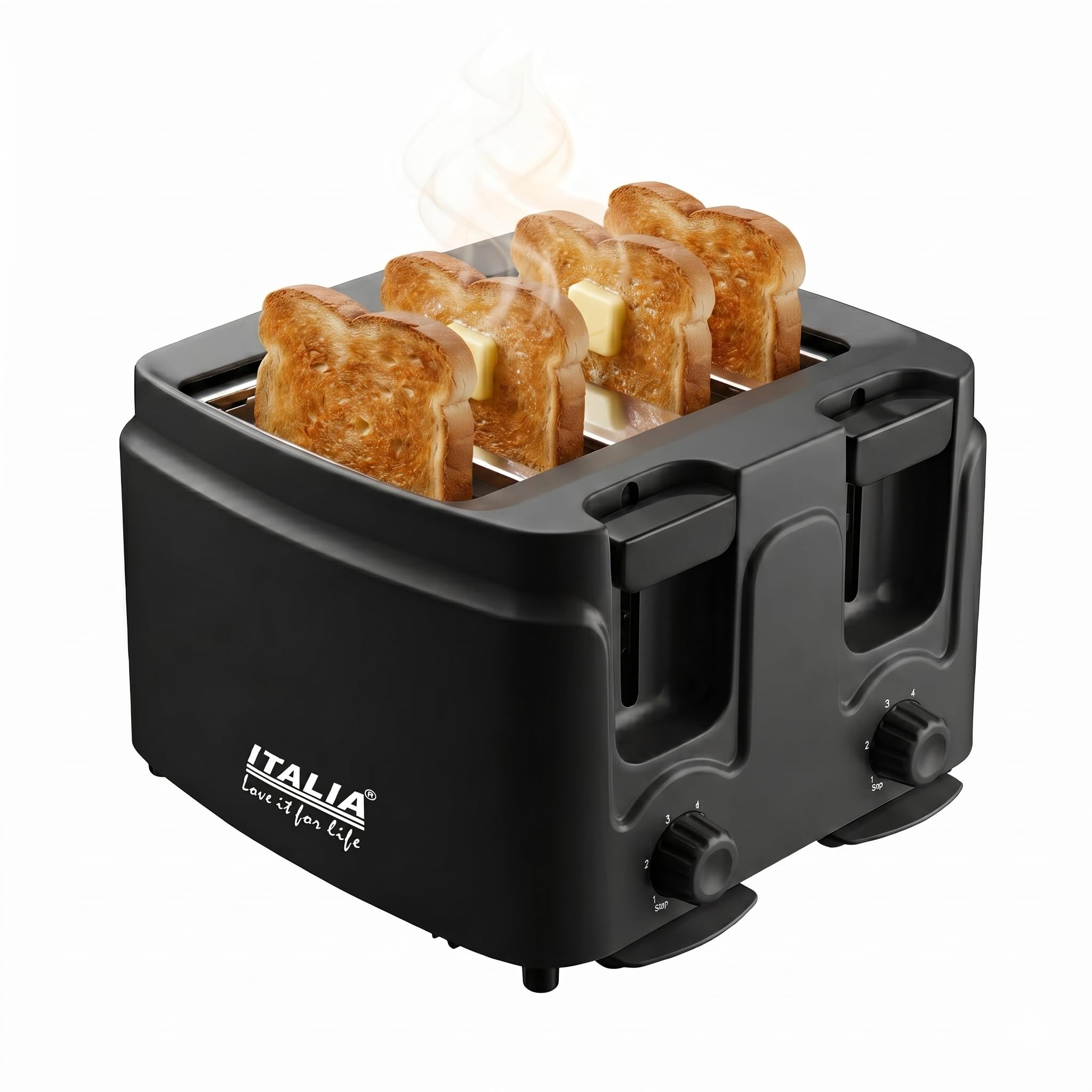 Italia 4 Slice Bread Toaster for Home Kitchen - Dual Independent Browning Controls with Easy-Clean Press Tray-image-30