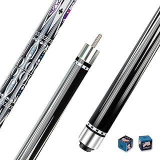 Wakefa Pool Billiard Break Cues Sticks: 58 Inch Canadian Maple Wood Pool Sticks, Pool cue Stick Set Include 1 Billiard Stick and 2 Pool Chalk, Pool Table Sticks Suitable for Pool Table Sports