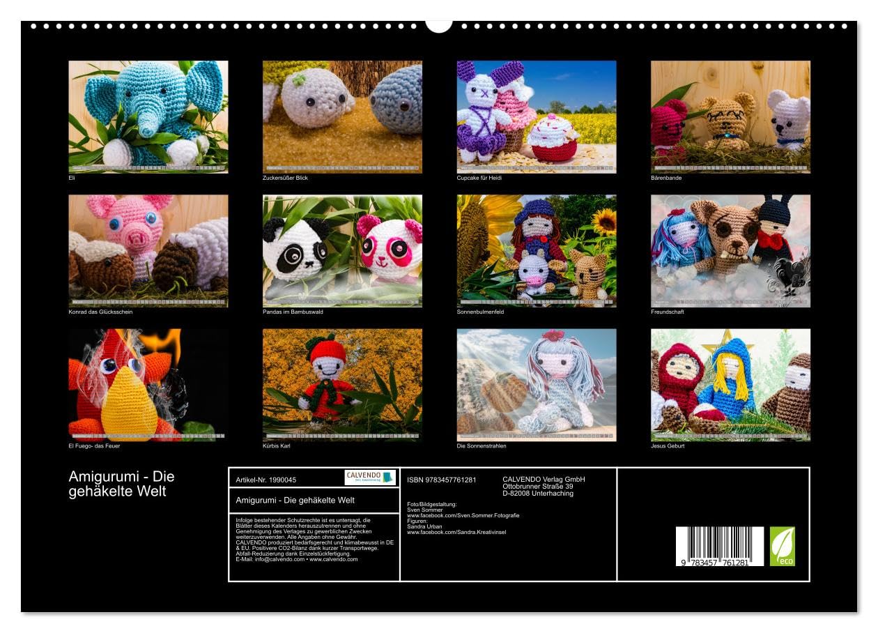 Amigurumi - Die gehäkelte Welt (hochwertiger Premium Wandkalender 2026 DIN A2 quer), Kunstdruck in Hochglanz: 12 Seiten mit verschiedenen Amigurumis (CALVENDO Hobbys)