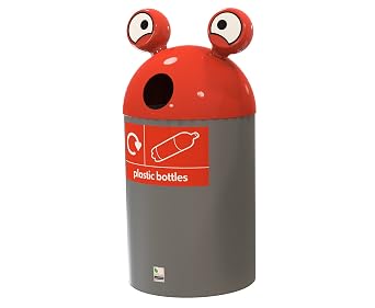 Space Buddy Recycling Bin 84 Litres Red Plastic Bottles