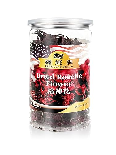 Sweet Post Flores de roselle secas de 4 onzas, flores de hibisco naturales para té, mermelada y recetas ricas en antioxidantes, sin aditivos,