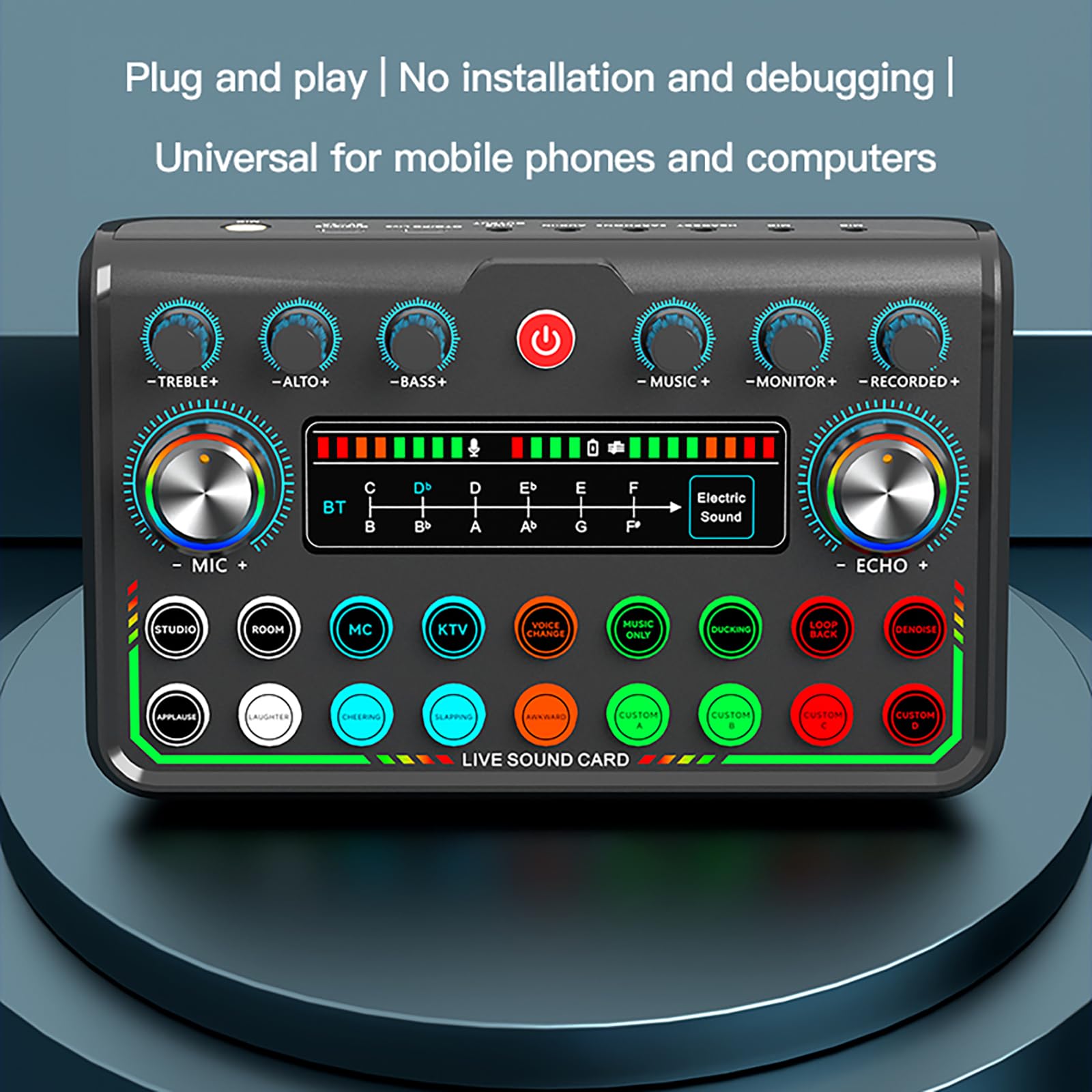 NEWFUN Table de Mixage,Audio Mixer, Compatible Avec les Ordinateurs et les Smartphones Pour les DJ, les Enregistrements en Studio de Musique, le Streaming en Direct