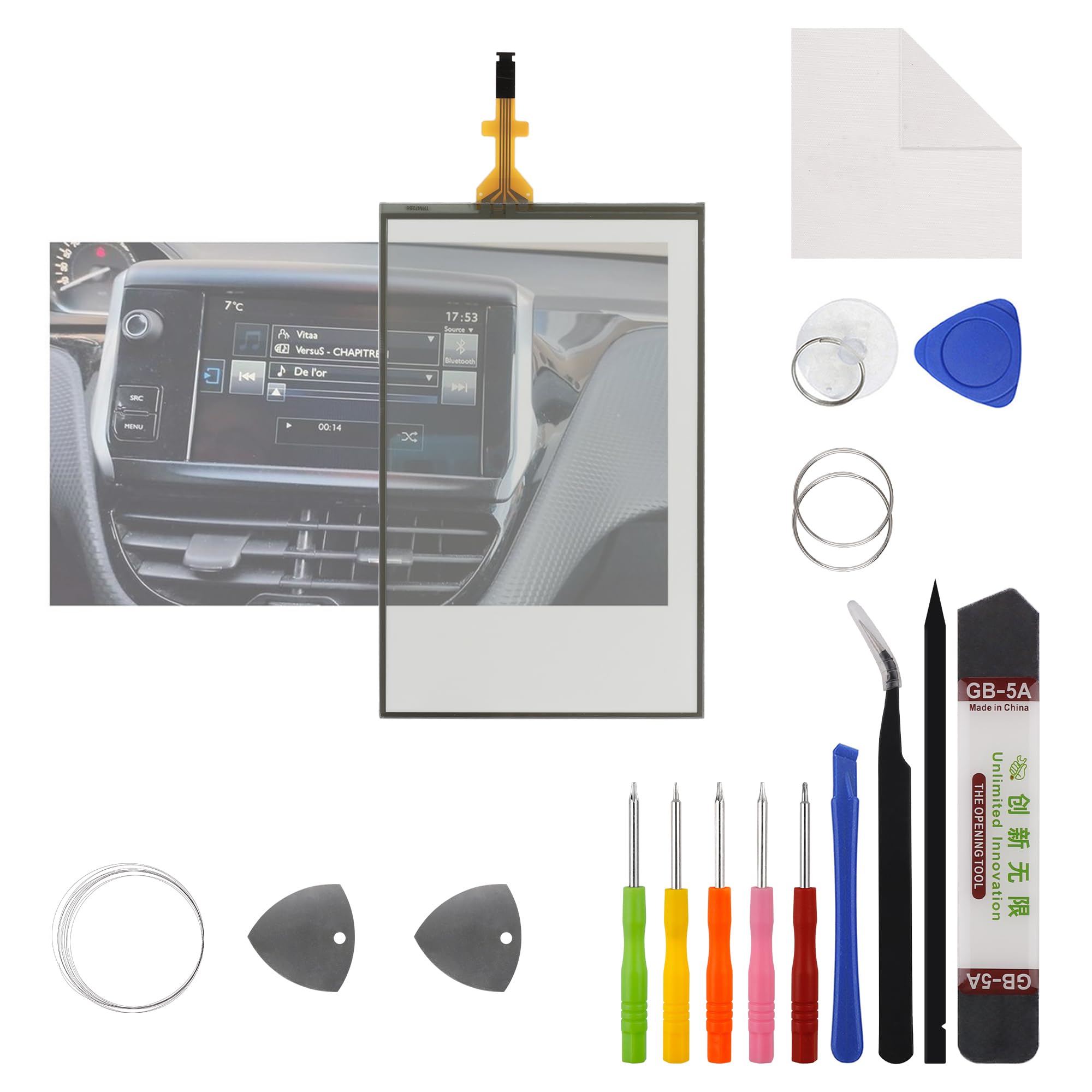 Écran LCD compatible avec Peugeot 208 2008 308 Citroën C5 C4l LAM070G004A - Pièces de rechange avec outils gratuits - Pas LCD