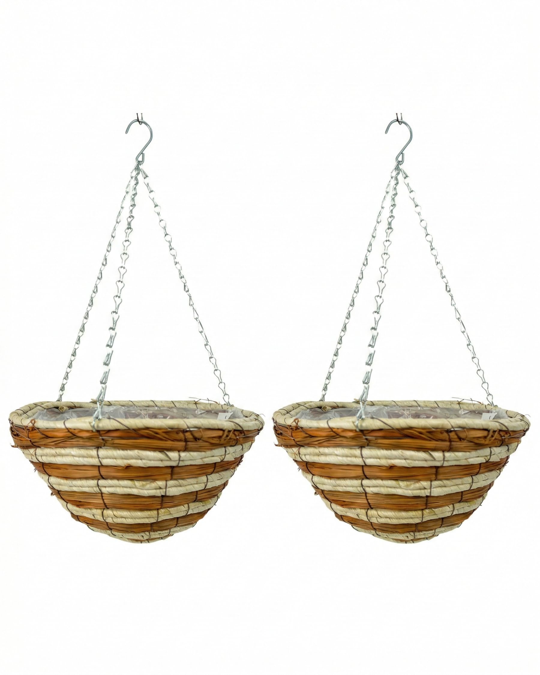 Panier de jardin rond Chatsworth 30,5 cm en corde de maïs et herbe tissée