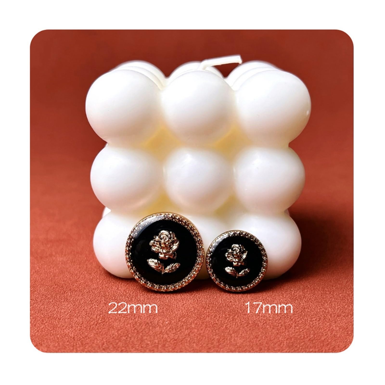 Botones 10pcs Rose Metal Button