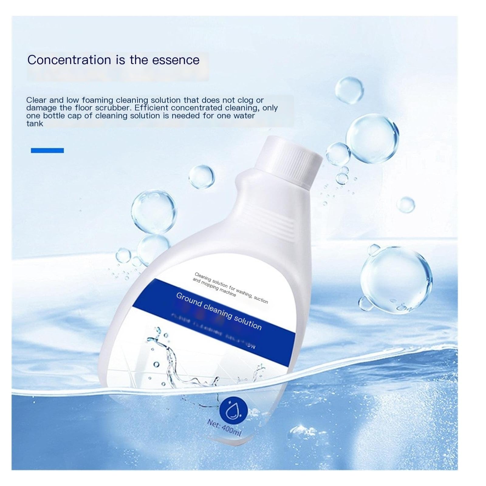 Líquido limpiador de pisos。 Compatible para Midea 。 Soluciones de limpieza para múltiples superficies。 Líquido limpiador 400 ml (13,5 onzas líquidas)(4 bottle)