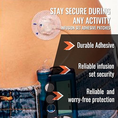 Miniatura 4 de Parches adhesivos universales para bombas CGM e insulina, agujero de 0.8 pulgadas, paquete de 20 parches impermeables de 10 a 14 días y