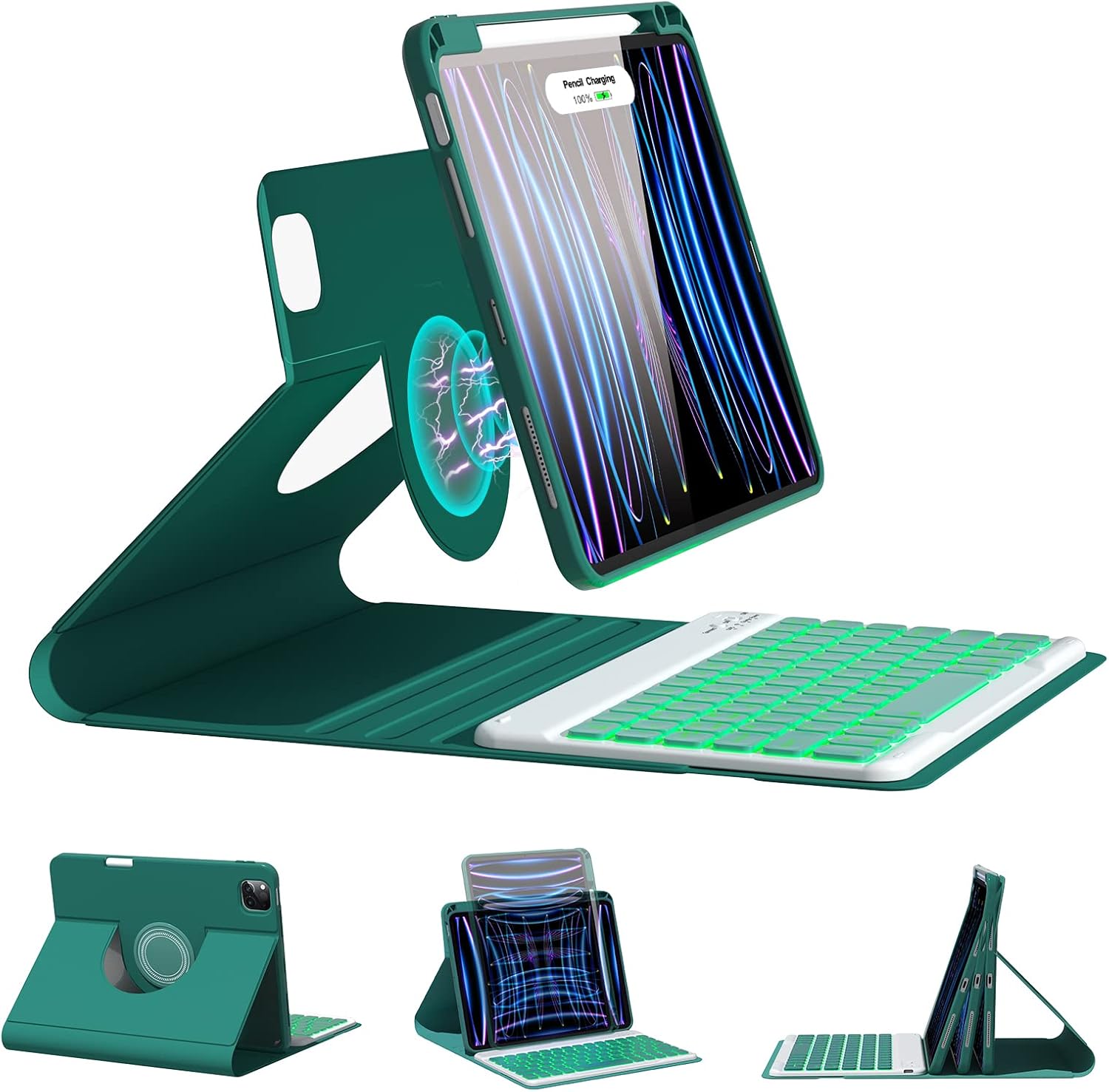 BOBOLEE Case Keyboard for iPad Air 11 inch M2 2024, Air 5th