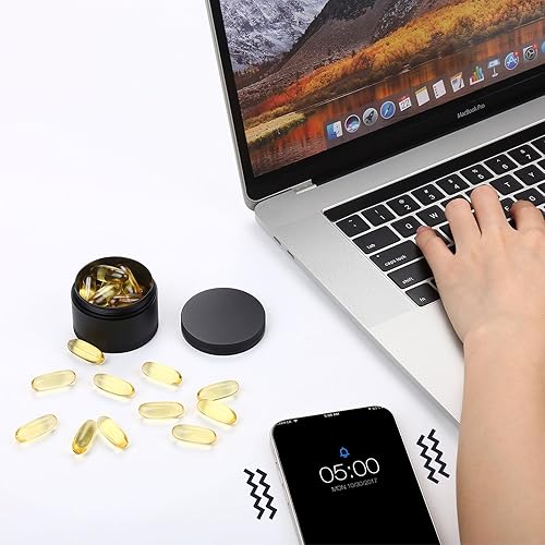 Miniatura 6 de Pastillero de metal portátil, pastillero diario impermeable individual para viajes, contenedor de píldoras, organizador de pastilleros redondos de