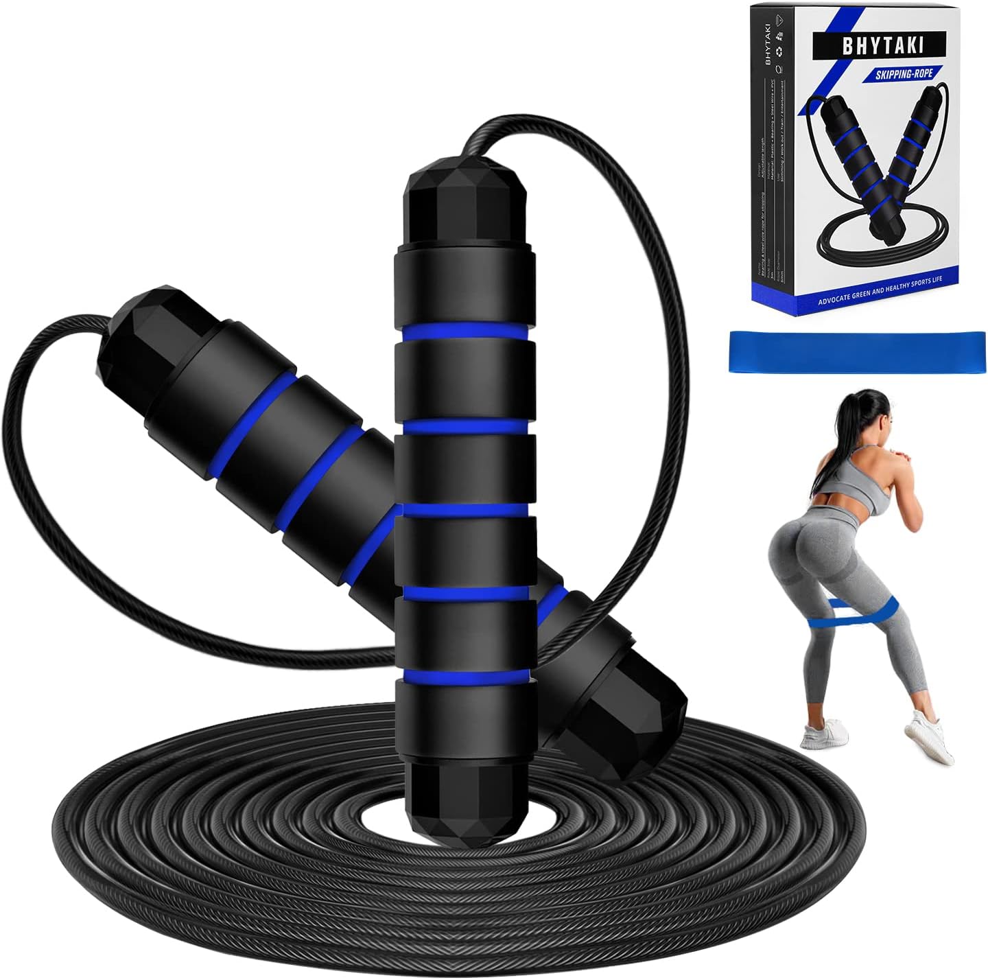 Jump Rope, Tangle-Free Rapid Speed Jumping Rope with Ball Bearings, Skipping Rope with Foam Handles for Women Men Kids, Adjustable Jump Rope for Fitness Workout Aerobic Exercise