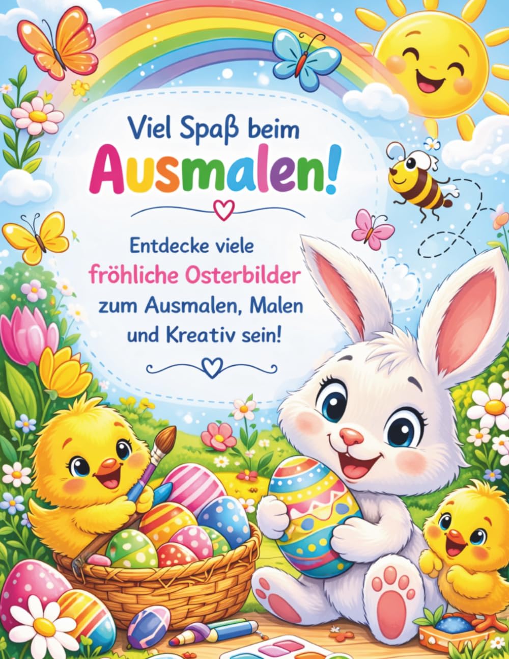 Viel Spaß beim Ausmalen - entdecke viele fröhliche Osterbilder zum Ausmalen, Malen und kreativ sein: Fröhliche Osterbilder zum Ausmalen | Oster ... perfekt für Kinder ab 3–8 Jahren