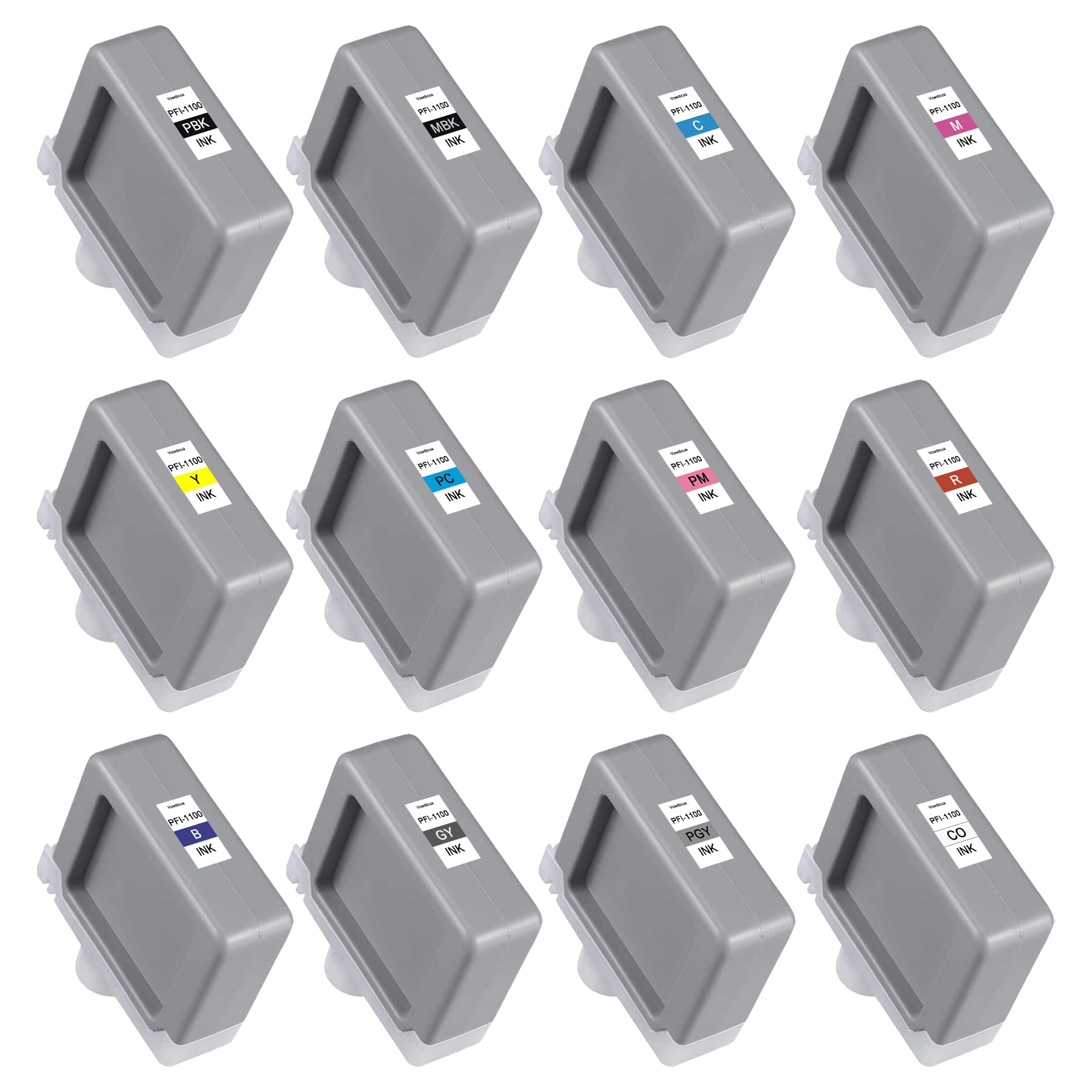 Amazon.com: PFI-1100 160ml Pigment Ink Tank 12-Pack Replacement 