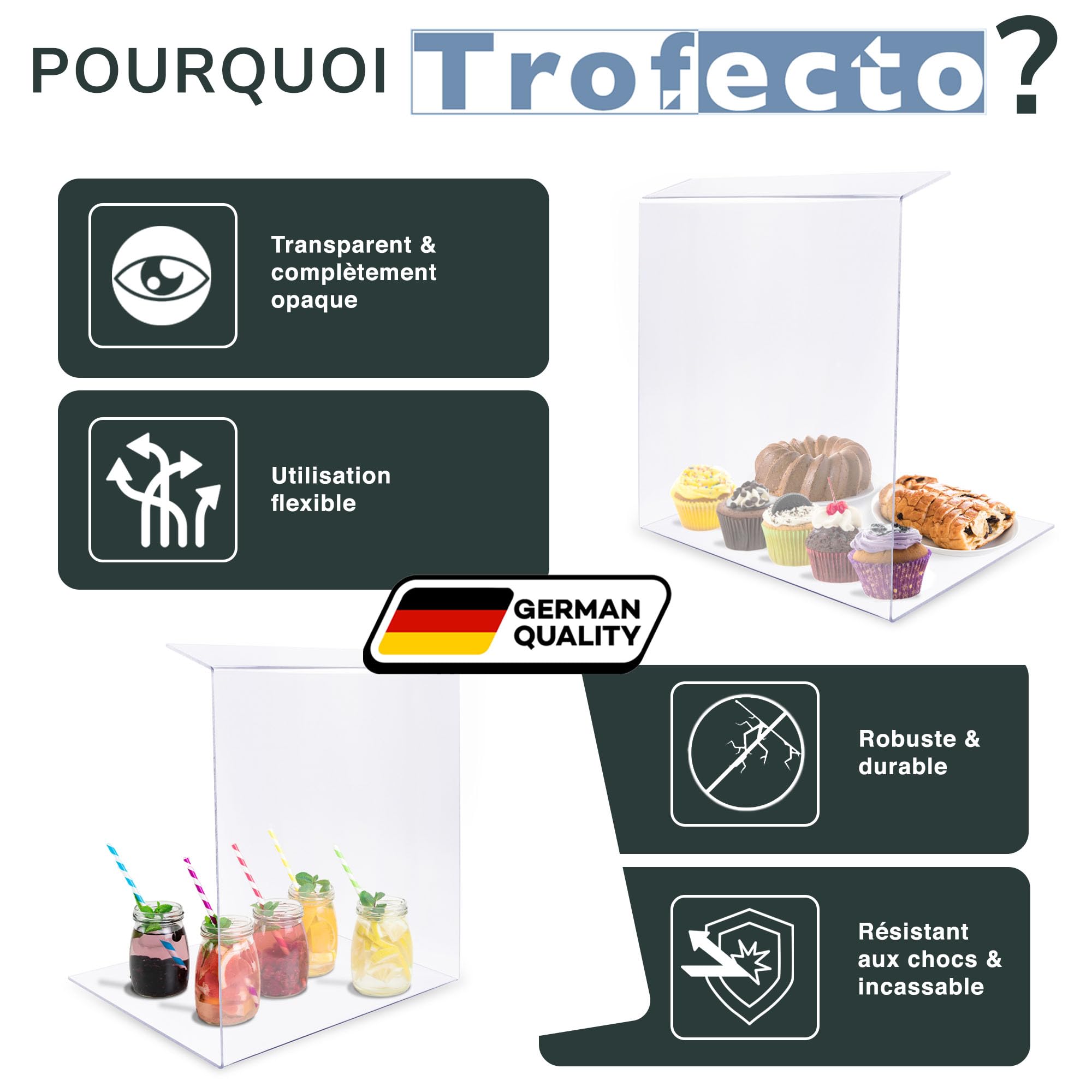 A+H Kunststoffe Vitrine de Protection (50 cm, 5 mm)