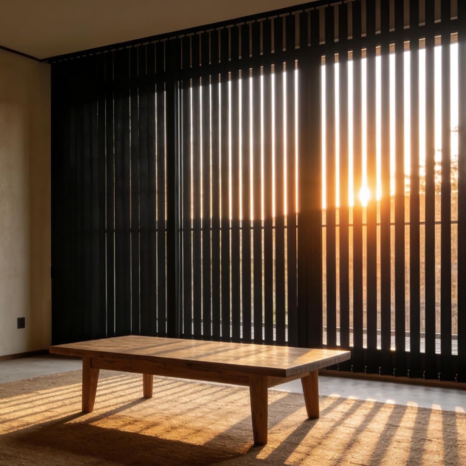 Fabric Vertical Window Blinds, No Drill No Tools Sliding Door Blinds & Shades, Cordless Privacy Window Shades, Vertical Blinds for Doors, Black