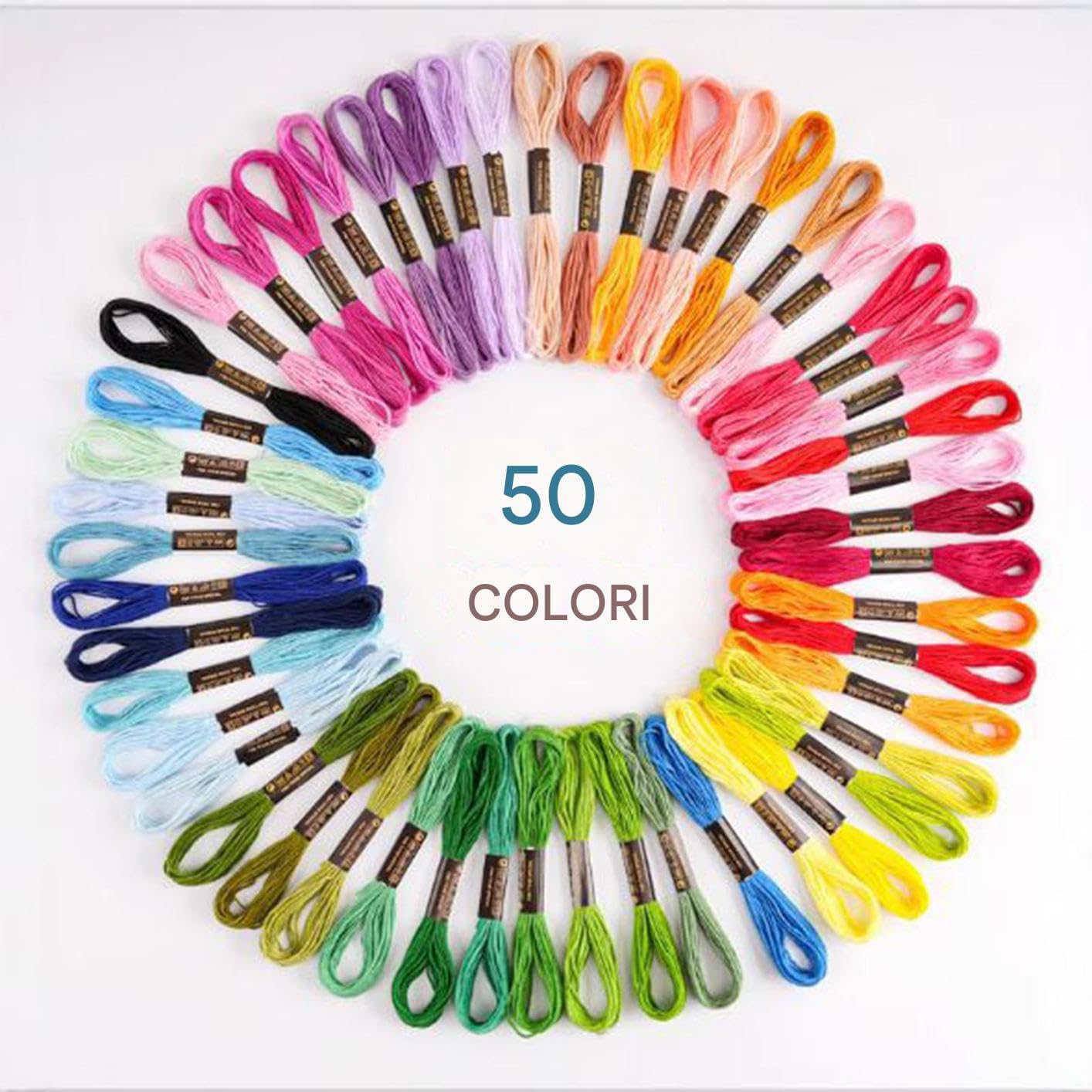 Generico Kit per il Rammendo di,per Maglieria - con 14 Uncini, 14 Aghi, 50 Colori di Filo per Kit di Rammendo e Tessitura - Principianti, Nonni, Papà, Tessuto, Stoffa, Sciarpa, Maglione, Calzino