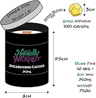 Vista 7 de Naturally Wicked Spellbinding Vengeance - Vela con cristal, mecha de madera y caja de regalo
