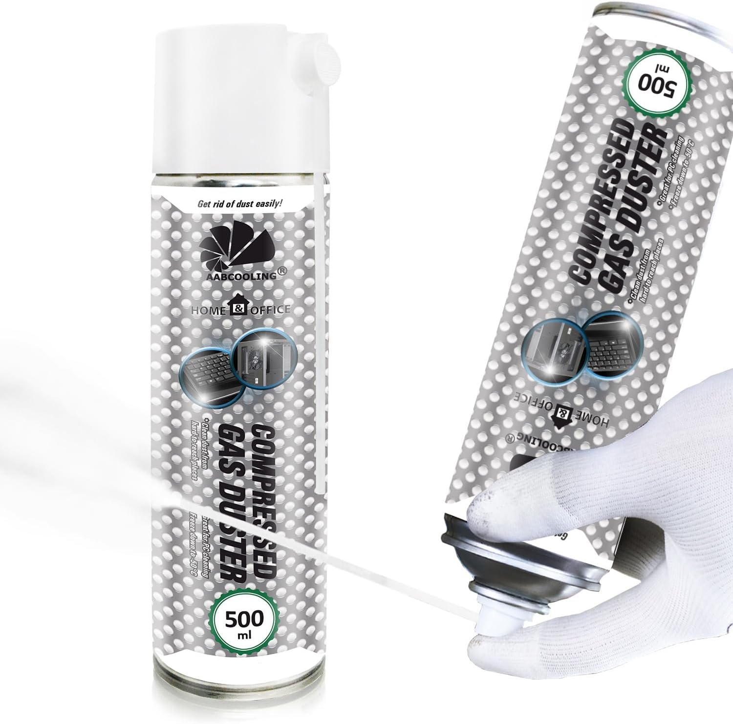 AABCOOLING Home&Office Frío Spray Compressed Gas Duster 500ml-Coche y moto, Cold ICE Congelante, para Congelar, Hielo, Cuidado del motor, Efecto Frío, Enfriado Directo Hasta -50°C
