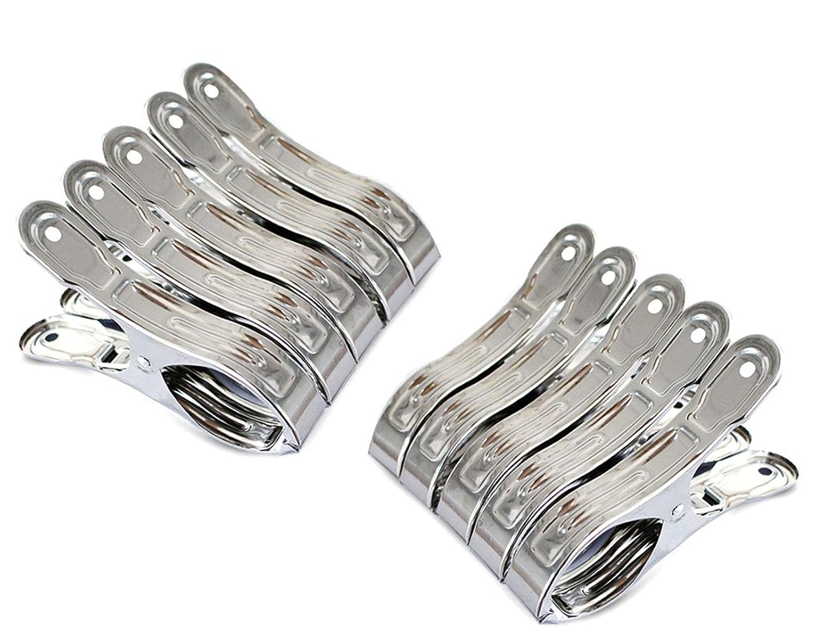 Fommen 10 Pack Heavy Duty Stainless Steel Quilt Clips4.7 Inche Beach Towel