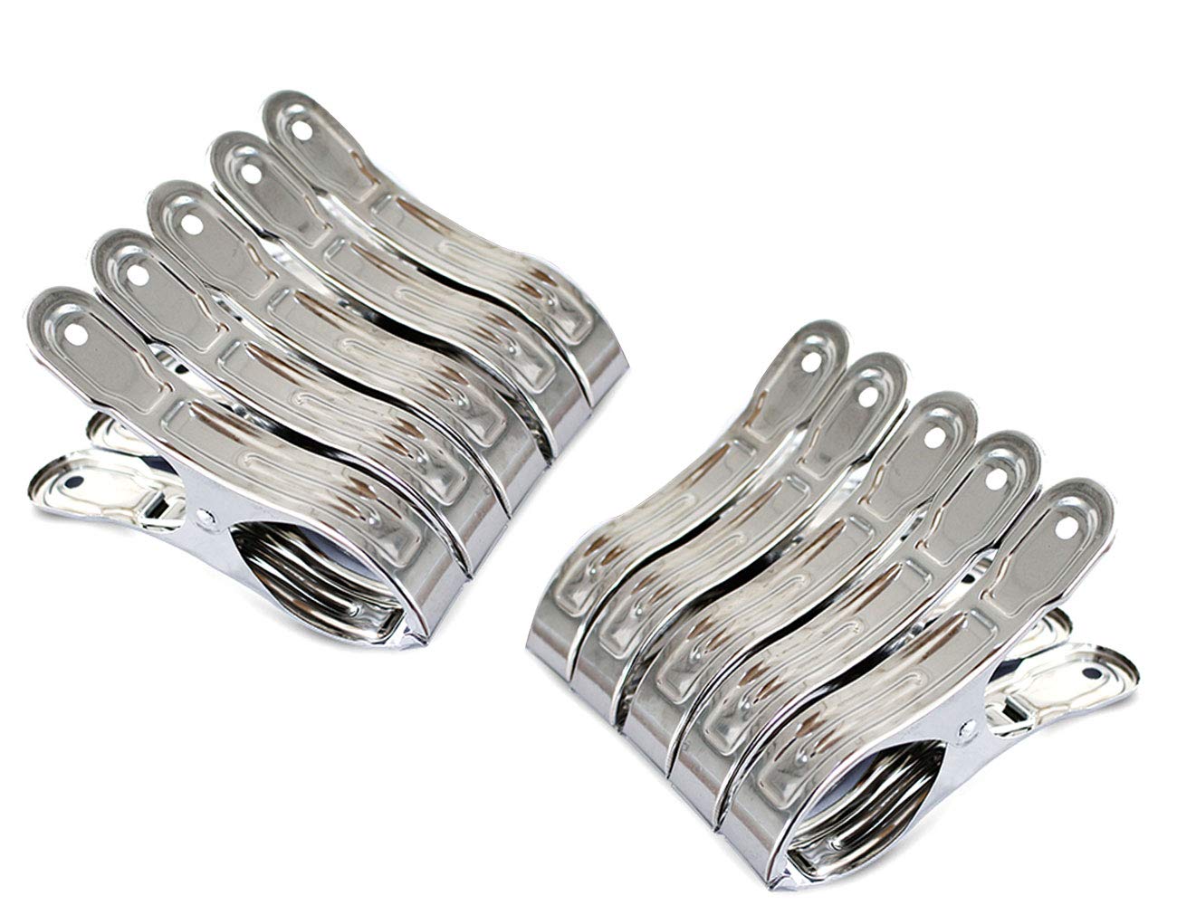 Fommen 10 Pack Heavy Duty Stainless Steel Quilt Clips4.7 Inche Beach Towel ClipsPrevent Your Clothes Blown Away