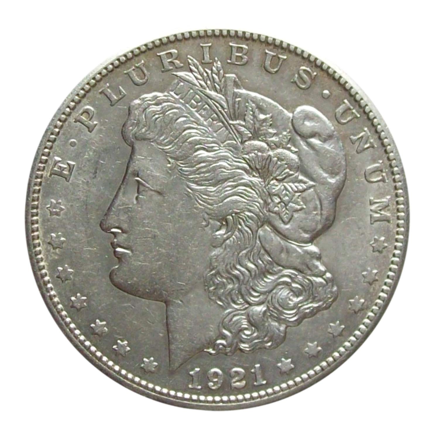 USA 1921 Morgan Dollar 90% Silver Coin - About Uncirculated Condition - United States Mint
