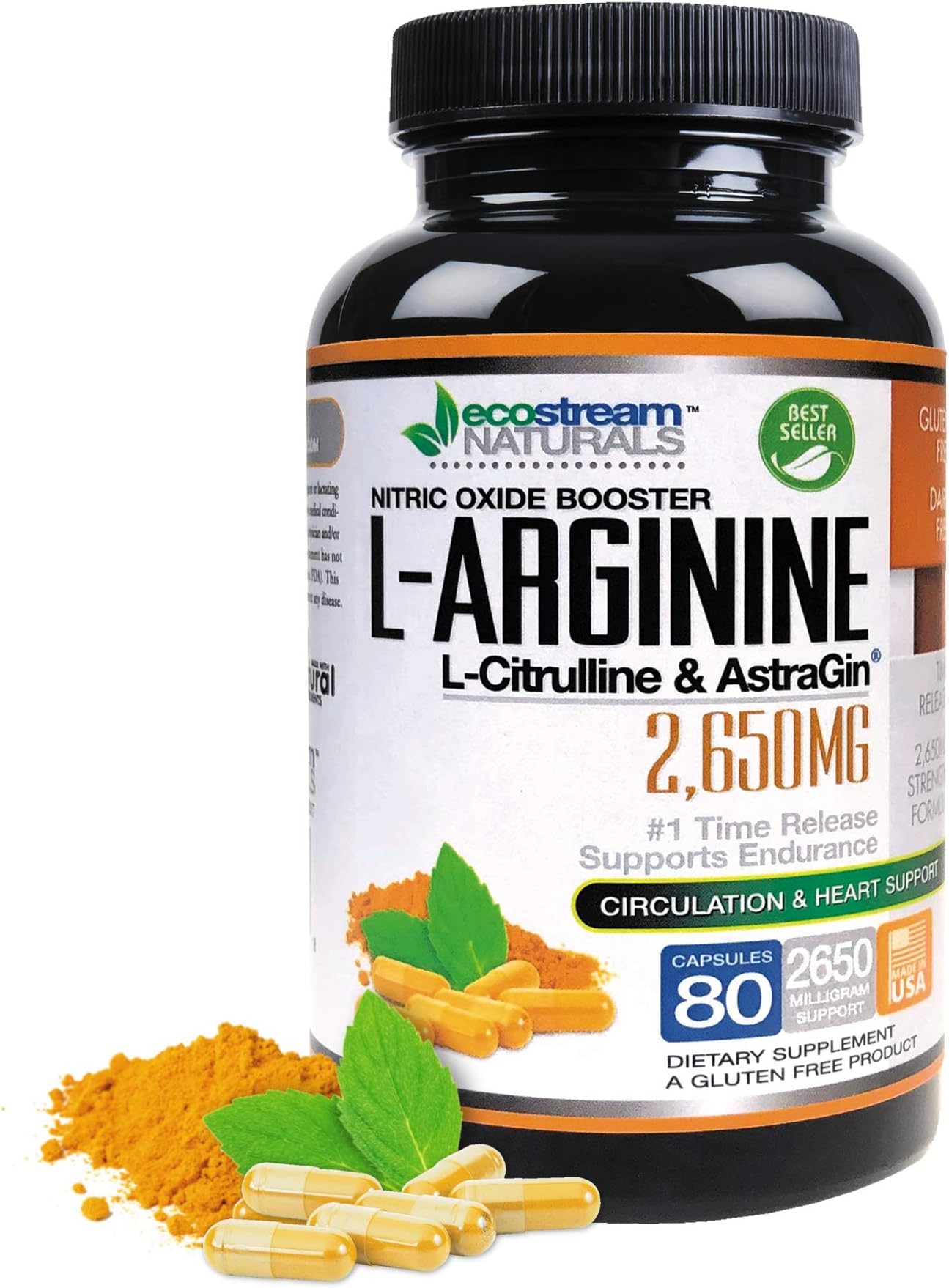 MAX 2650mg Nitric Oxide Booster L-Arginine - L-Citruline and Astragin - Time Release 2650 MAX Formula
