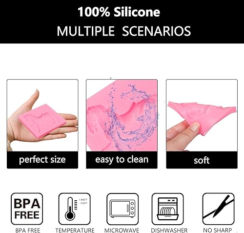 Miniatura 3 de Molde de silicona para ganado, moldes de chocolate de cerdo de gallo de granja, molde para hornear fondant de caballo para decoración de pasteles,