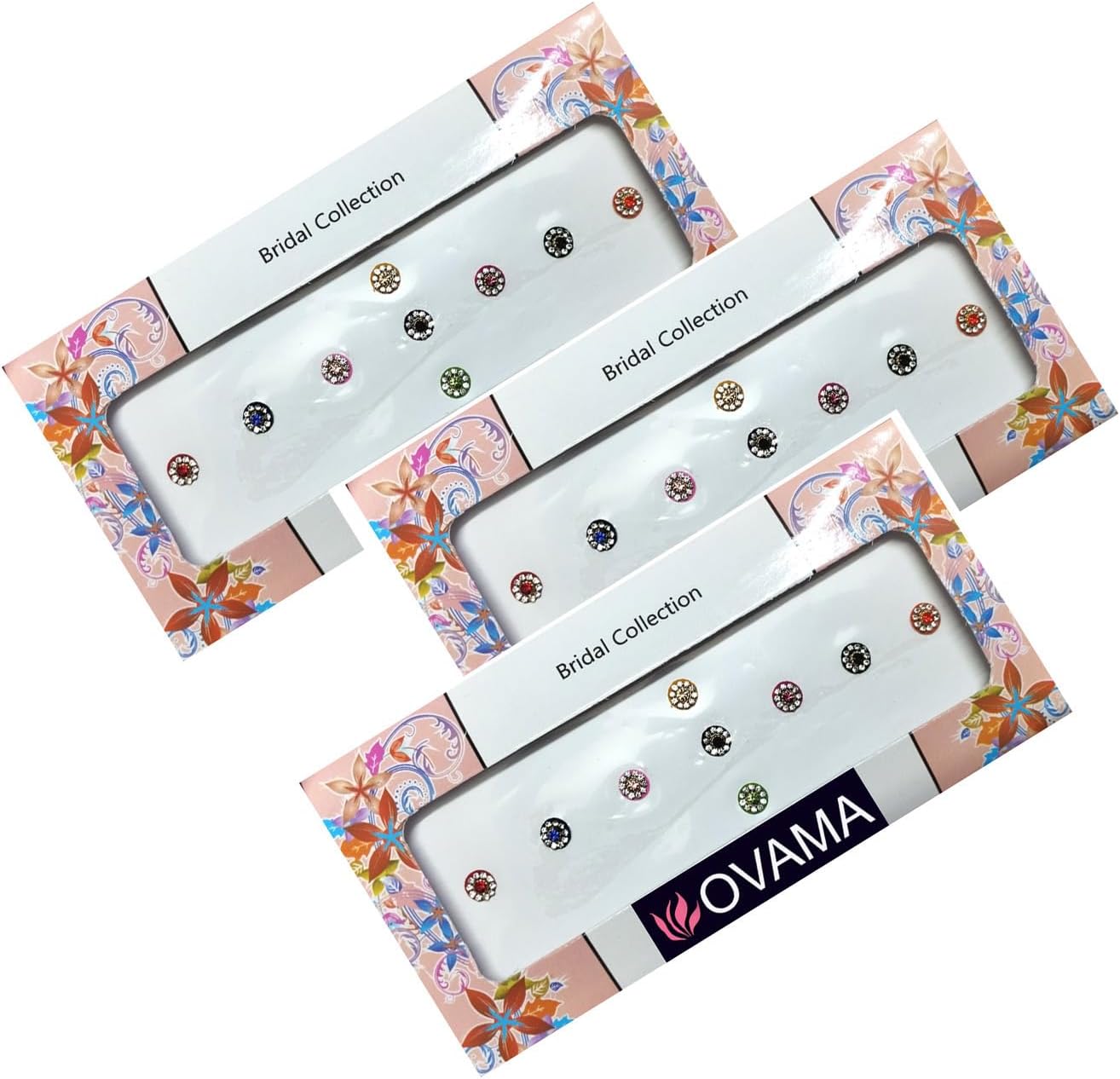 Round Bridal Bindi for Women- Wedding, Party, Festival, 27 Bindi Pack, (Size-0.60 cm)