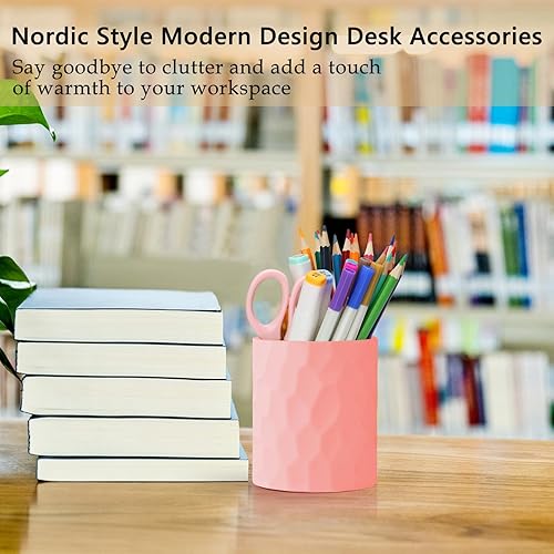 Miniatura 5 de Portalápices para escritorio, organizador de bolígrafos de silicona resistente de estilo nórdico, soporte para tazas de suministros de arte de