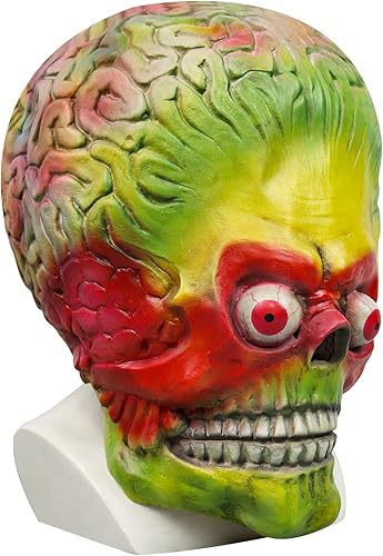 Miniatura 3 de Cafele Máscara de ataques alienígenas de Marte con cerebro realista, máscara divertida de látex de cabeza completa, figura de monstruo para cosplay