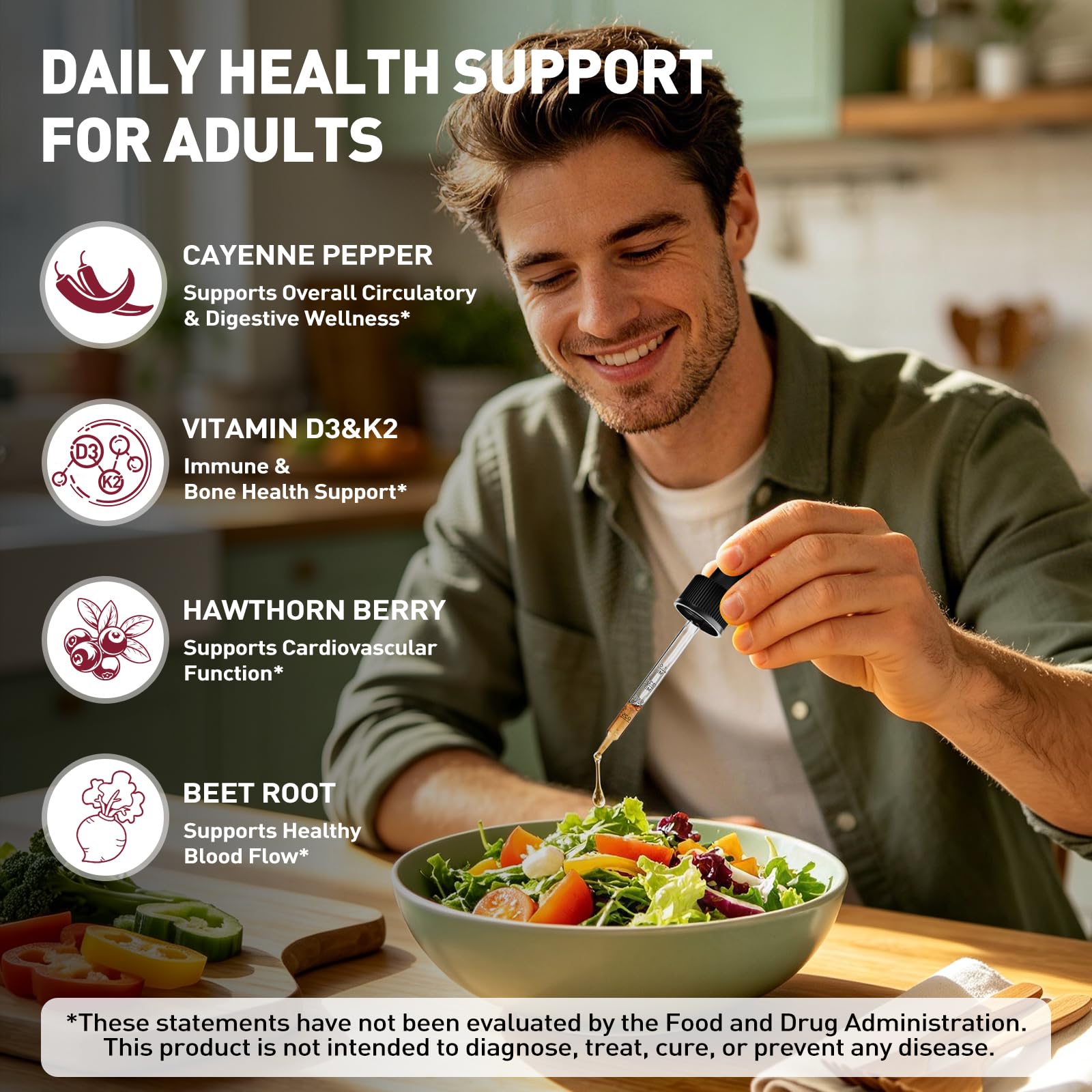 Cayenne Pepper Supplement Liquid Drops, Hawthorn Beet Root Ceylon Cinnamon — Amazon image 4