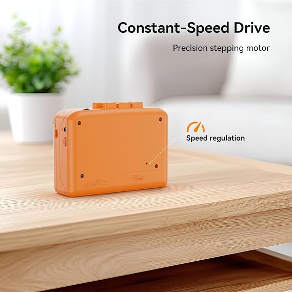 Portable Cassette Player Recorder, Retro Cassette Tape Player with Built-in Microphone & Speaker, USB-C/AA Powered and 3.5mm Audio Jack, Tape Recorder for Music Playback & Voice Recording | Pure analog sound, tactile mechanical buttons, 80s nostalgia vibe, pocket-sized lightweight body