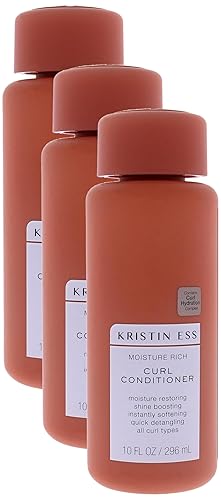 Kristin Ess Acondicionador de rizos rico en humedad para cabello rizado + ondulado, producto de cabello rizado, desenredante, para cabello seco