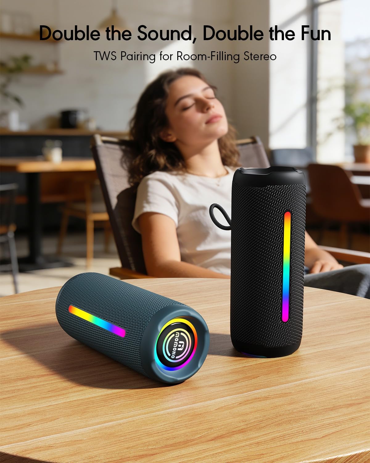 Portable Bluetooth Speaker, IPX7 Waterproof Wireless Speaker, 30W Loud Stereo Sound with Deep Bass, Bluetooth 5.4, EQ Mode for Home/Outdoor/Travel, Birthday Gifts for Adults Men Women Teen (Black) - Image 7