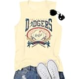 Baseball Tank Top for Women Game Day Shirts Baseball Mom Casual T-Shirt Sports Fan Sleeveless Tees Gifts