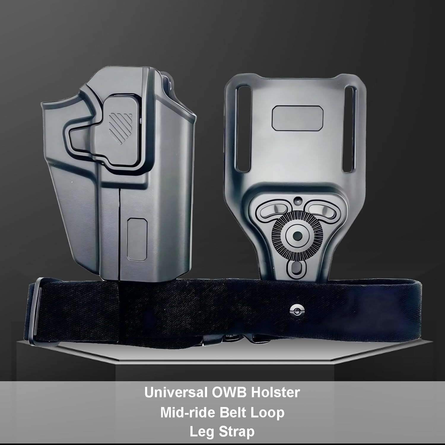 Universal OWB Gun Holster for Glock/S&W/Sig/CZ/Taurus/Canik/FN/ 1911/Walther, Fits 100+ Popular Compact to Full Size Pistols, Index Finger Release, Level II Retention, Right Hand