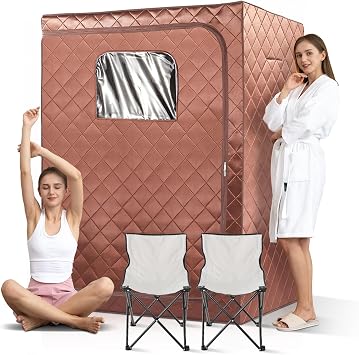 Portable Infrared Sauna for 2 Person Extra Large Full Body Sauna for Relaxation and Detox, Dry Heater Sauna Tent with Remote Control, 2 Folding Sauna Chairs 47.2"L x 35.4"W x 63"H