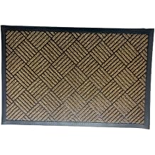 SINOPED Doormat 36" x 24" Extra Durable Door Mat Outdoor Entrance - Muddy Dirt Trapping Outdoor Mats - Low Pile Front Door Mat Outside Entrance 6J6YS-6090-Brown