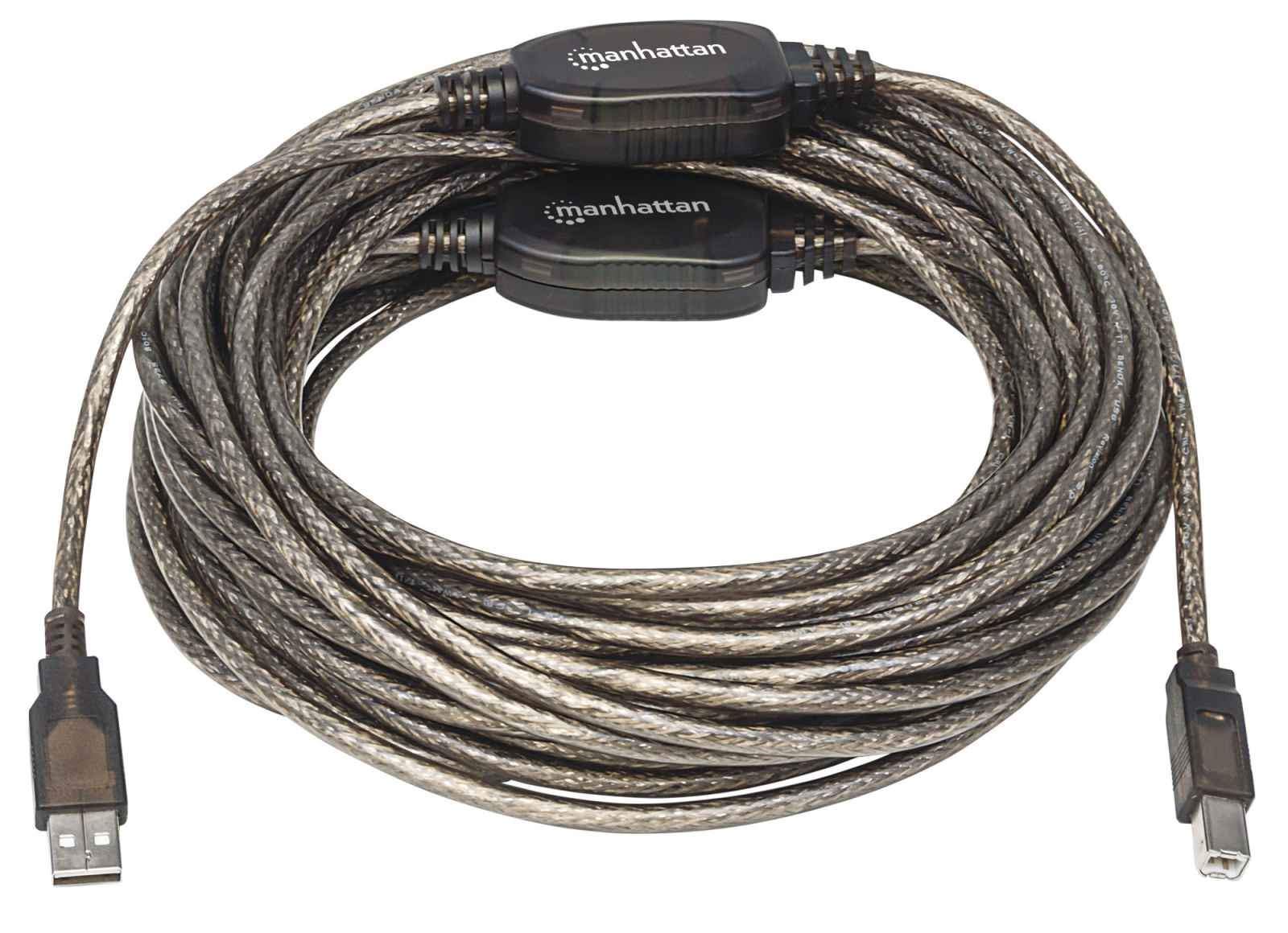 Manhattan 152389 Cavo Prolunga Attivo USB 2 Hi-Speed a M/B M 15M