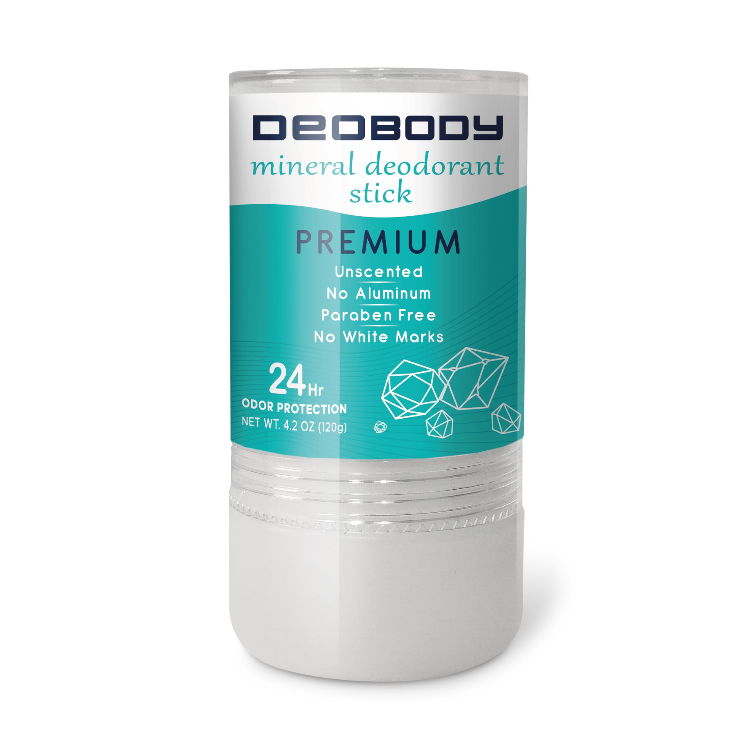 Natural Alum Crystal Deodorant In Stone. (120gr / 4.25Oz) For Men And Women. Antiperspirant For Strong Underarm And Foot Sweat. Aluminum-Free And