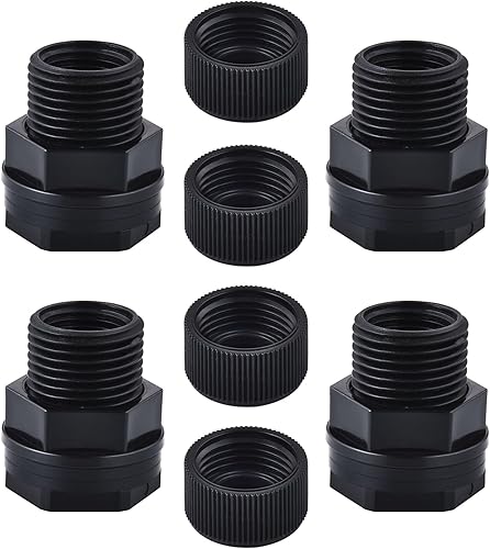 Miniatura 8 de Montaje de mamparo de PVC de 34 pulgadas con enchufes, adaptador de manguera de jardín con kit de abrazadera, conector de tanque de agua, accesorio