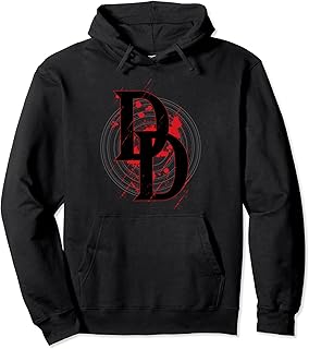 Marvel Daredevil DD Logo Vortex Red Rain Pullover Hoodie